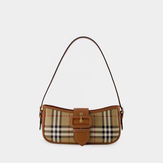 Sac Hobo Sling - Burberry - Cuir - Beige