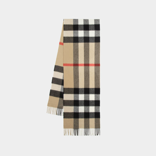 Écharpe Mu Half Mega Check - Burberry - Cachemire - Archive Beige