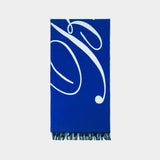 Écharpe Mu Avec Logo - Burberry - Laine - Bleu