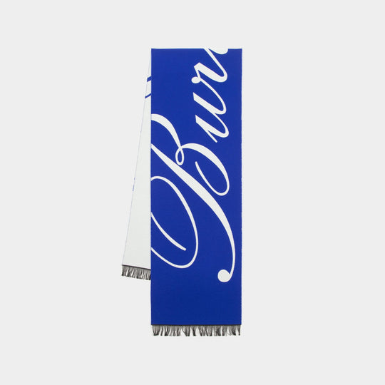 Écharpe Mu Avec Logo - Burberry - Laine - Bleu