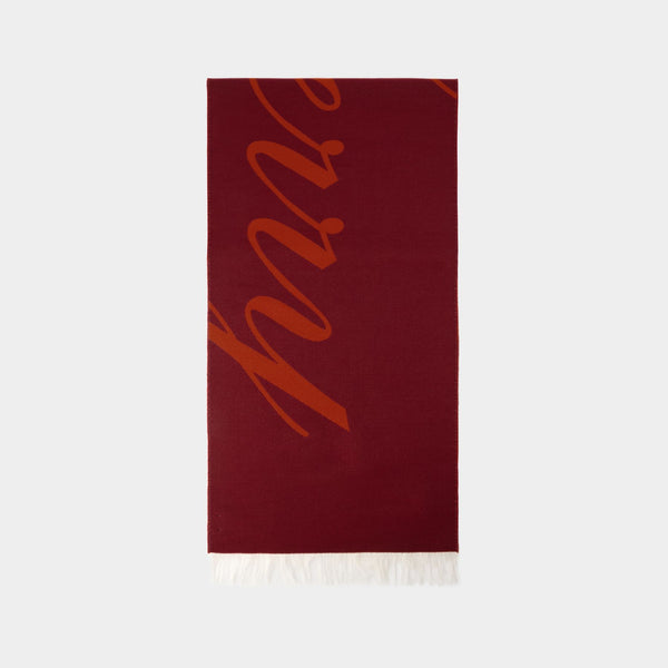 Écharpe Mu Avec Logo - Burberry - Laine - Rouge