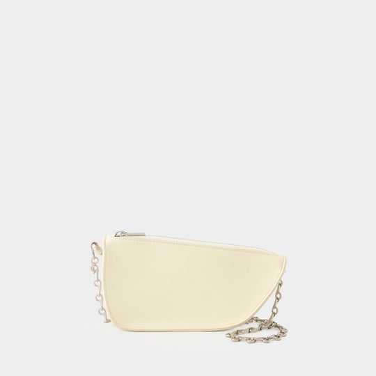 Wallet On Chain Micro Shield - Burberry - Cuir - Beige
