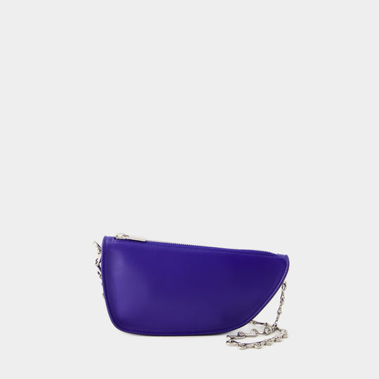 Wallet On Chain Micro Shield - Burberry - Cuir - Bleu