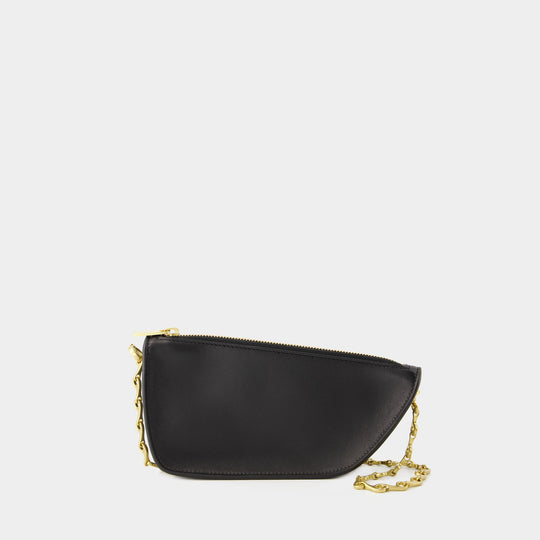 Wallet On Chain Micro Shield - Burberry - Cuir - Noir