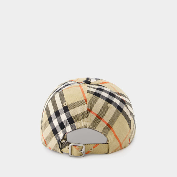 Casquette Bias Check - Burberry - Synthétique - Beige