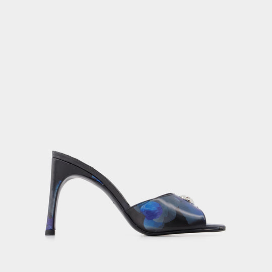 Mules Holographique Logo - Coperni - Cuir Vegan - Bleu/Noir