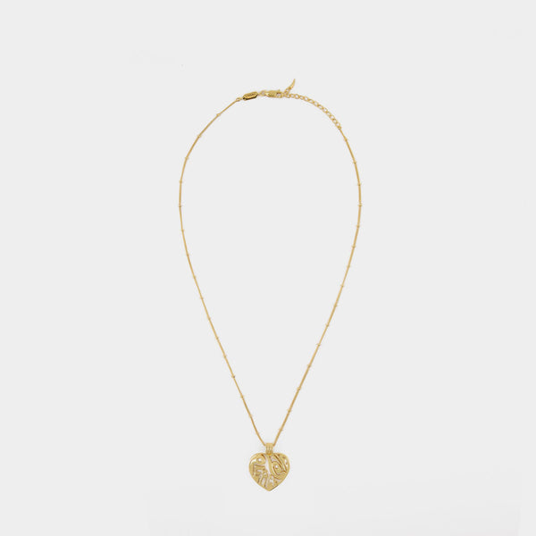 Collier Peace And Love Heart en Or Recyclé