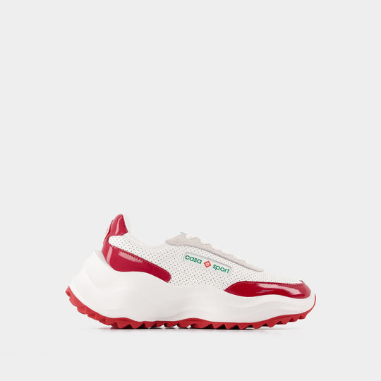 Sneakers Atlantis - Casablanca - Cuir - Blanc/Rouge