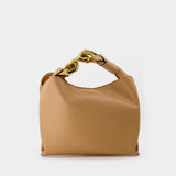 Sac Chain Hobo Petit en Cuir Beige