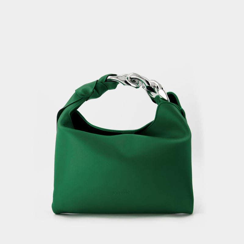 Sac Chain Hobo Petit en Cuir Vert