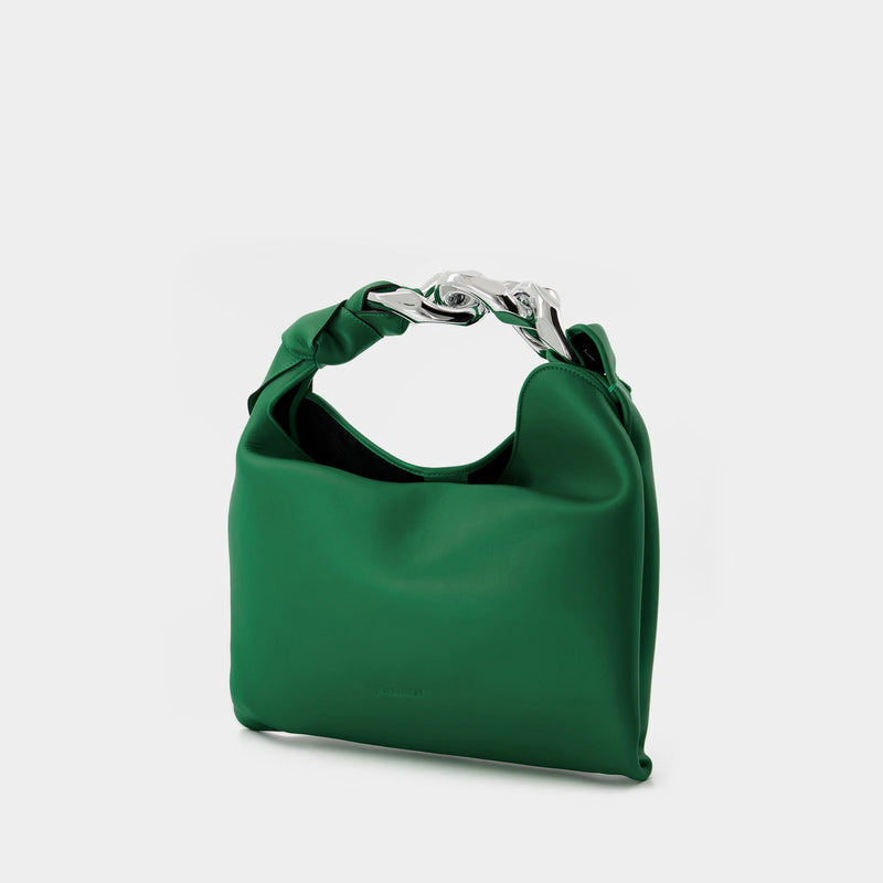 Sac Chain Hobo Petit en Cuir Vert