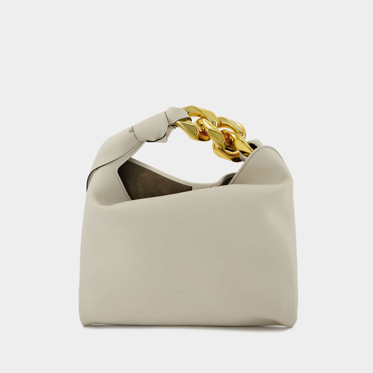 Sac Hobo Small Chain - J.W. Anderson - Cuir - Blanc Cassé