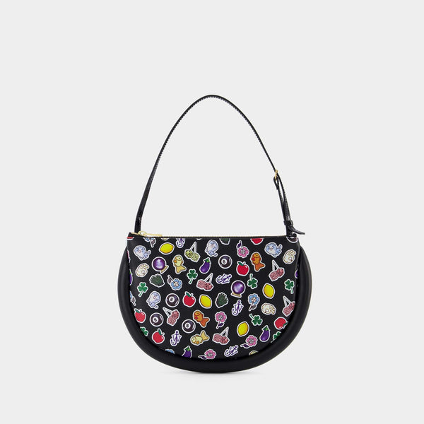 Sac Hobo Stickers Bumper-Moon - J.W. Anderson - Cuir - Noir