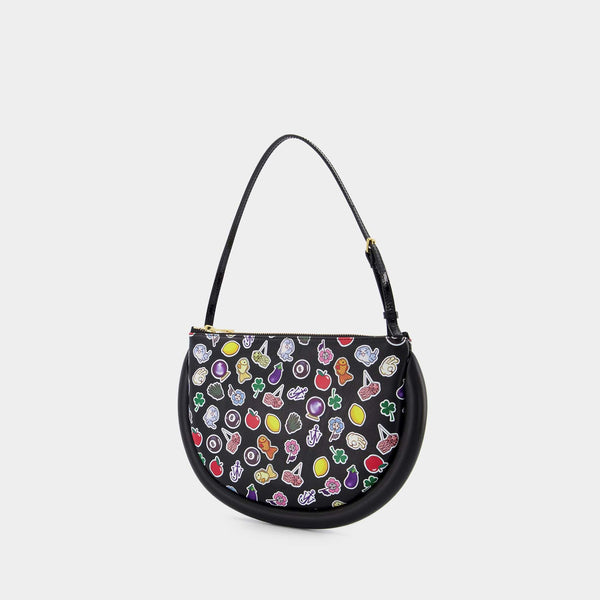 Sac Hobo Stickers Bumper-Moon - J.W. Anderson - Cuir - Noir