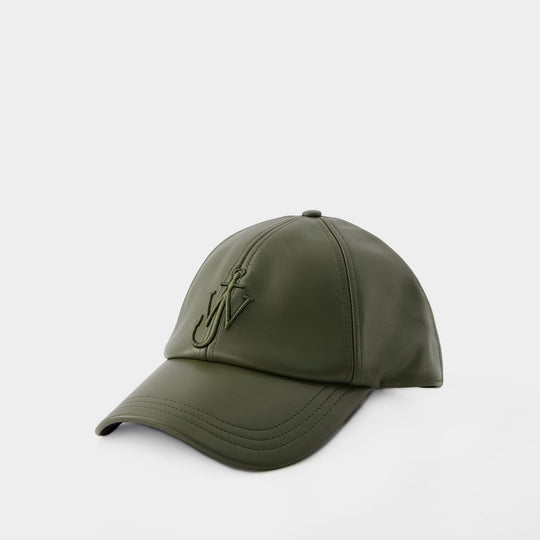 Casquette Baseball - J.W.Anderson - Cuir - Olive Foncé