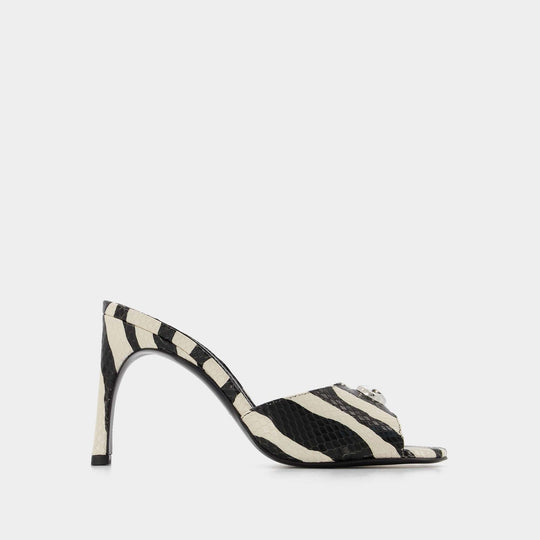 Mules Zebra Print Logo - Coperni - Cuir - Noir/Blanc