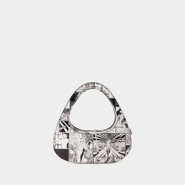 Sac Baguette Comic Print Swipe - Coperni - Cuir - Noir