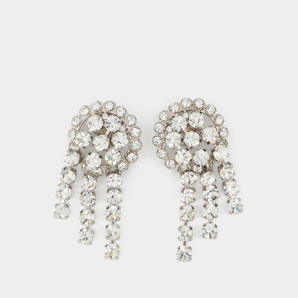 Boucles D'Oreille Cascade Cristal - Alessandra Rich - Laiton - Argenté