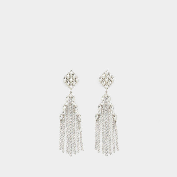 Boucles D'Oreille Crystal Cascade - Alessandra Rich - Laiton - Argenté