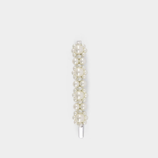 Barrette Medium Flower - Simone Rocha - Perles - Blanc
