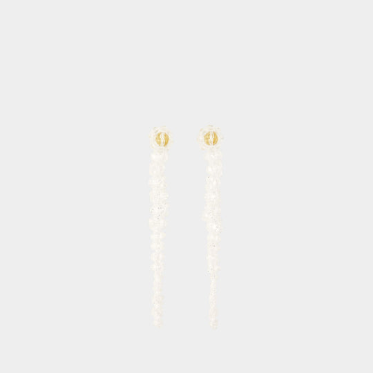 Boucles D'oreilles Drip - Simone Rocha - Laiton - Blanc