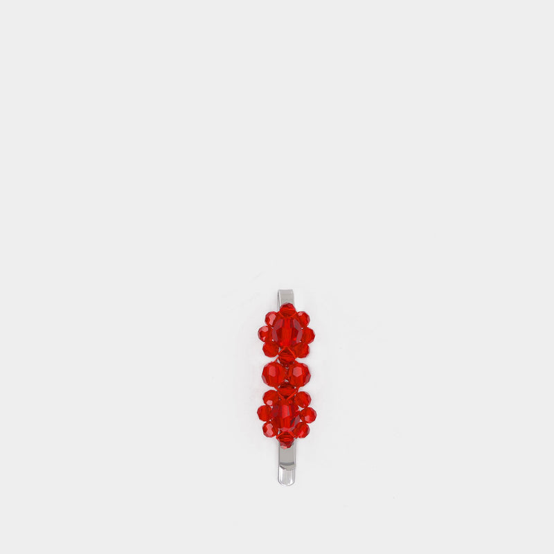 Barette Crystal Flower Mini en Rouge