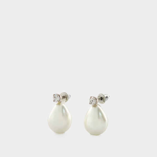 Boucles D'Oreille Pearl Egg - Simone Rocha - Perles - Blanc
