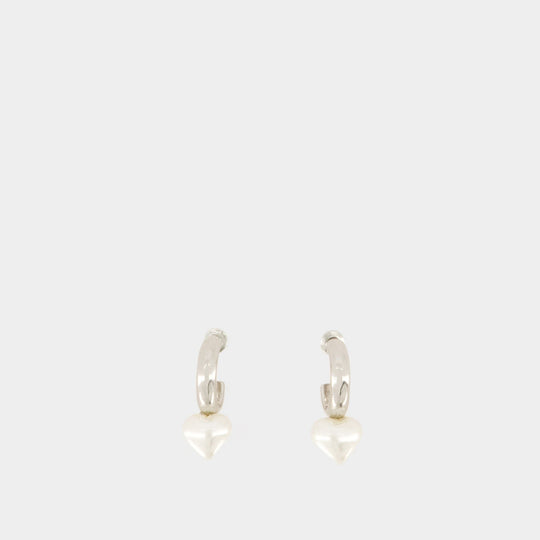 Boucles D'Oreille Mini Heart Hoop - Simone Rocha - Beige