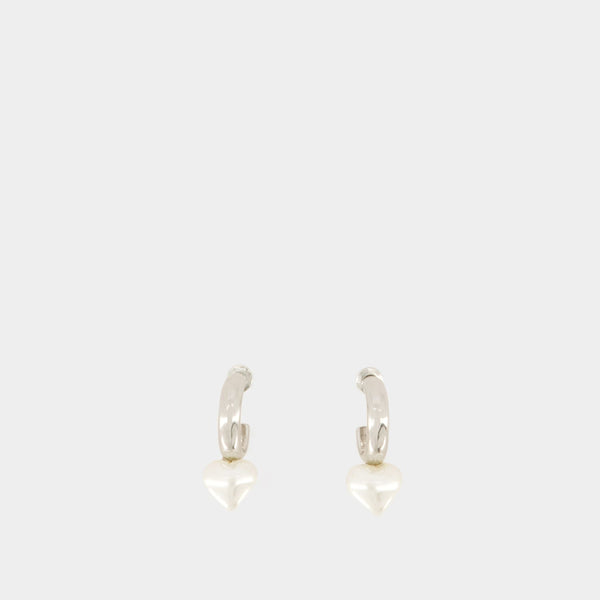 Boucles D'Oreille Mini Heart Hoop - Simone Rocha - Beige