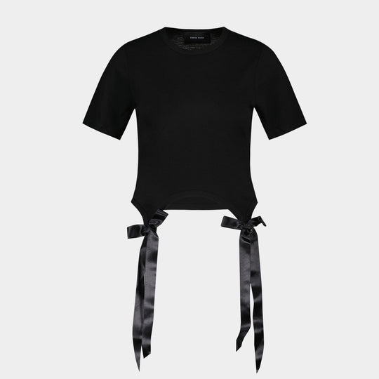 T-Shirt Avec Noeud - Simone Rocha - Coton - Noir