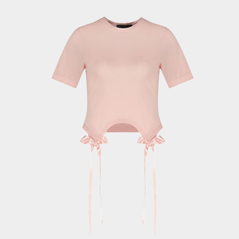 T-Shirt Avec Noeud - Simone Rocha - Coton - Rose Pâle