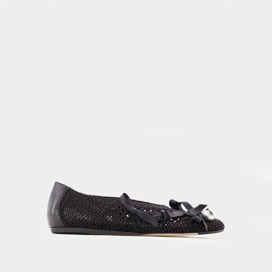 Ballerines Avec Double Noeud et Cloche - Simone Rocha - Coton - Noir