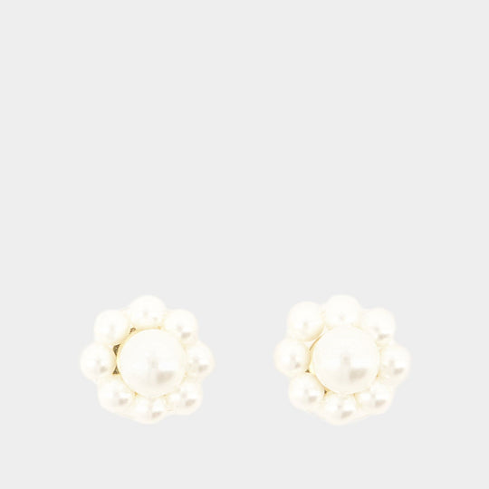Boucles D'oreilles Mini Daisy - Simone Rocha - Polyester - Perle