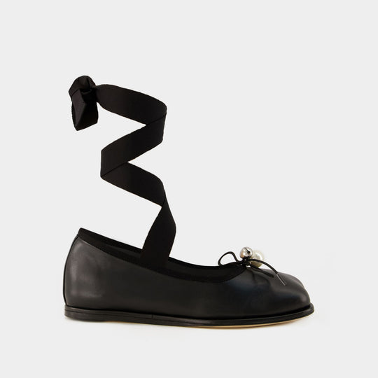 Ballerines Heart Toe - Simone Rocha - Cuir - Noir