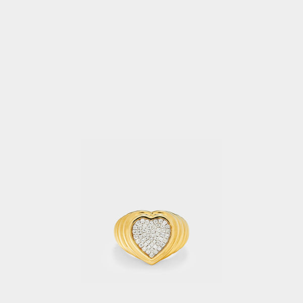 Bague Cœur Berlingot Diamants en Or Jaune