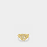 Mini Chevalière Cœur en or 9 ct et diamants