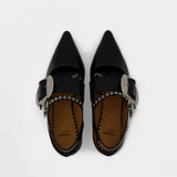 Chaussures Plates en Cuir Noir