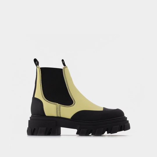 Bottines Cleated en Cuir Jaune