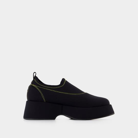 Mocassins Rétro Flatform - Ganni - Synthétique - Noir