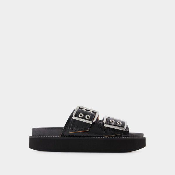 Sandales Wide Welt Chunky - Ganni - Cuir - Noir