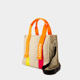 Tote bag Recycled tech Small - Ganni - Synthétique - Kaki
