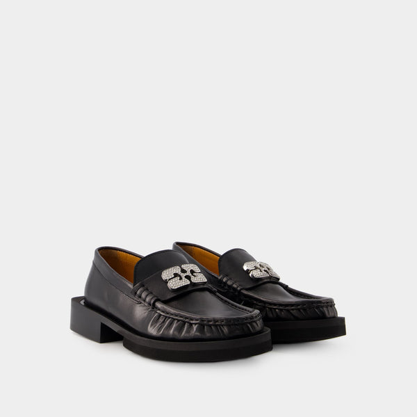 Mocassins Rhinestone - Ganni - Cuir - Noir