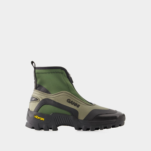 Sneakers Performance High - Ganni - Polyester - Kaki