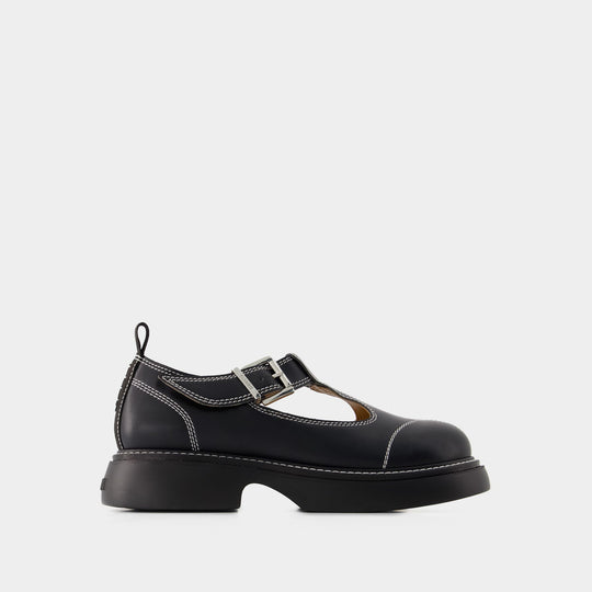 Mocassins Everyday Buckle Mary Jane - Ganni - Noir