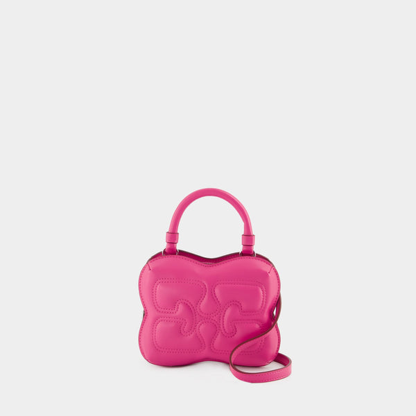 Sac À Bandoulière Butterfly Small - Ganni - Cuir - Rose