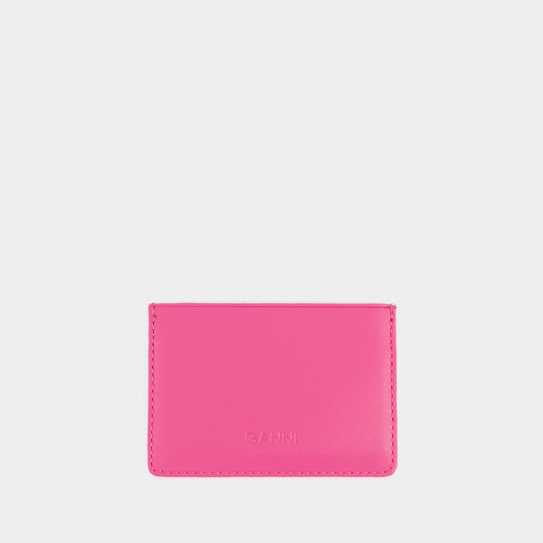 Porte-Carte Ganni Bou - Ganni - Cuir - Rose