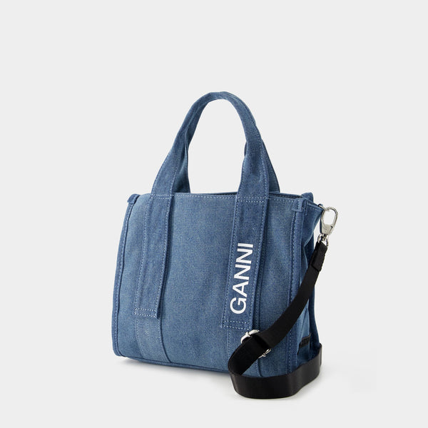 Cabas Small Tech Recyclé - Ganni - Synthétique - Denim