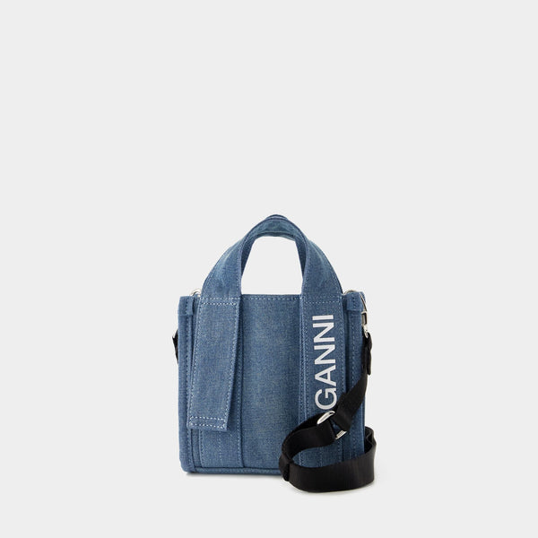 Cabas Mini Tech Recyclé - Ganni - Synthétique - Denim
