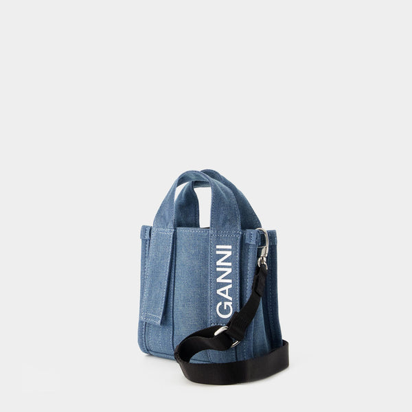 Cabas Mini Tech Recyclé - Ganni - Synthétique - Denim