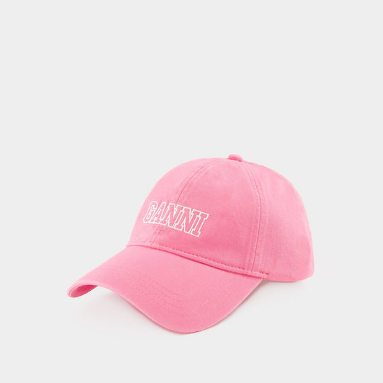 Casquette à Logo - Ganni - Coton - Rose
